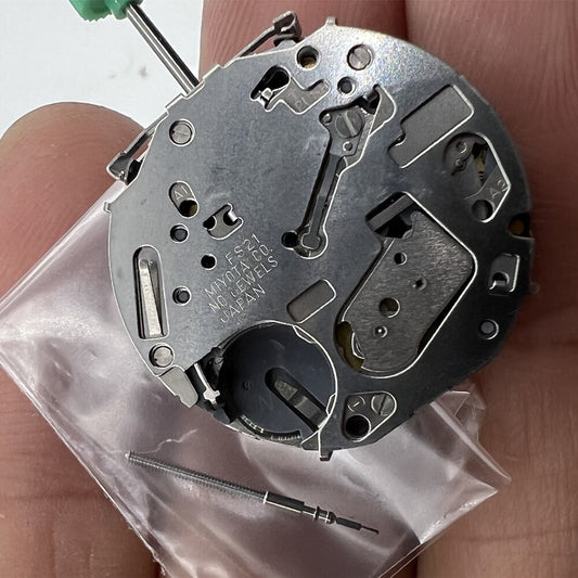 Miyota FS21 chronograph watch movement with date at 4, Japanese precision by Miyota.