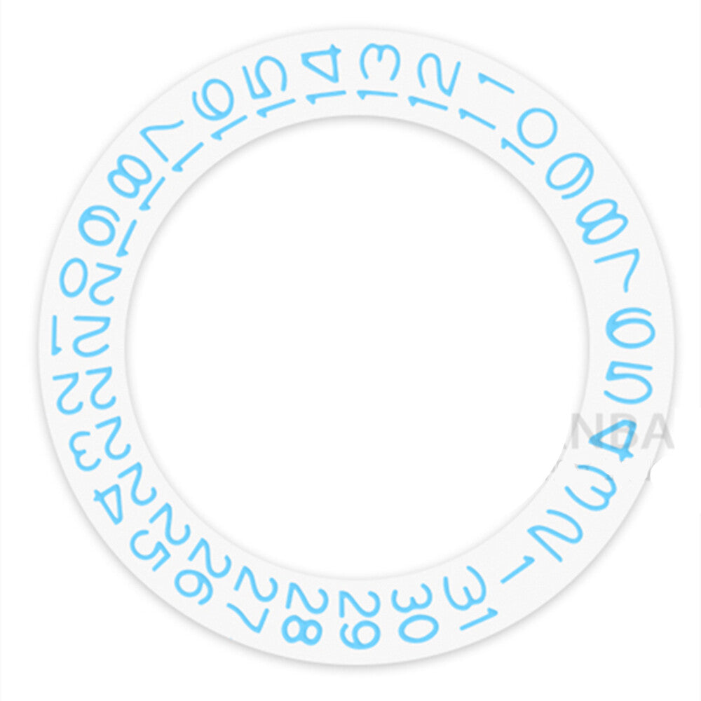 White Background Sky Blue Character Disk Date Wheel for Seiko NH35 NH36