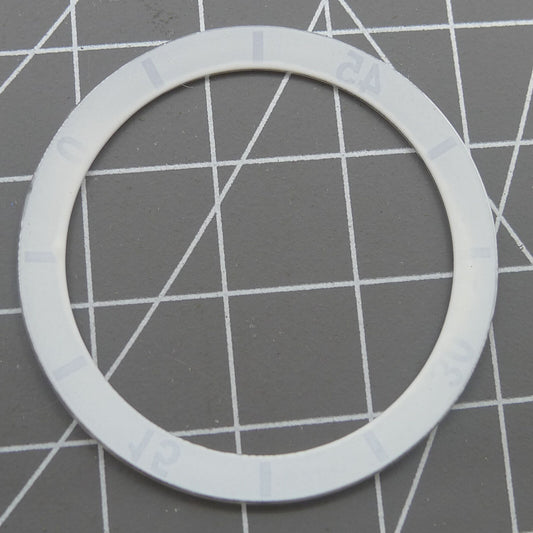 36mm white numeral ceramic bezel insert for watches, durable accessory.