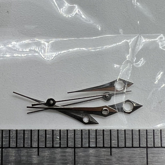 Silver long watch hands set without lume for Miyota 2035, 2115, 2105, 2305 movements