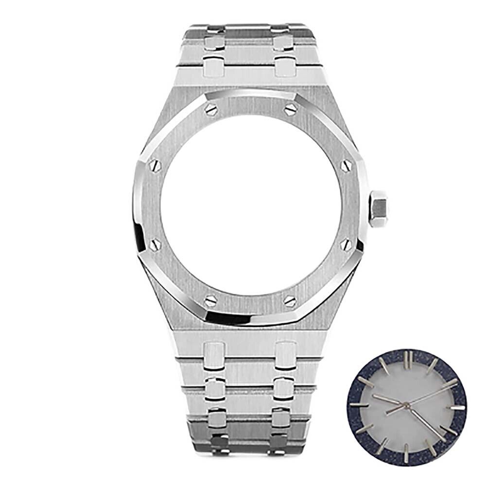 Bracelet de montre en acier inoxydable 41 mm, boîtier miroir en verre saphir pour NH70