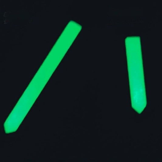 12.5mm black trim white painted green lume watch hands for NH35 NH36 movements.