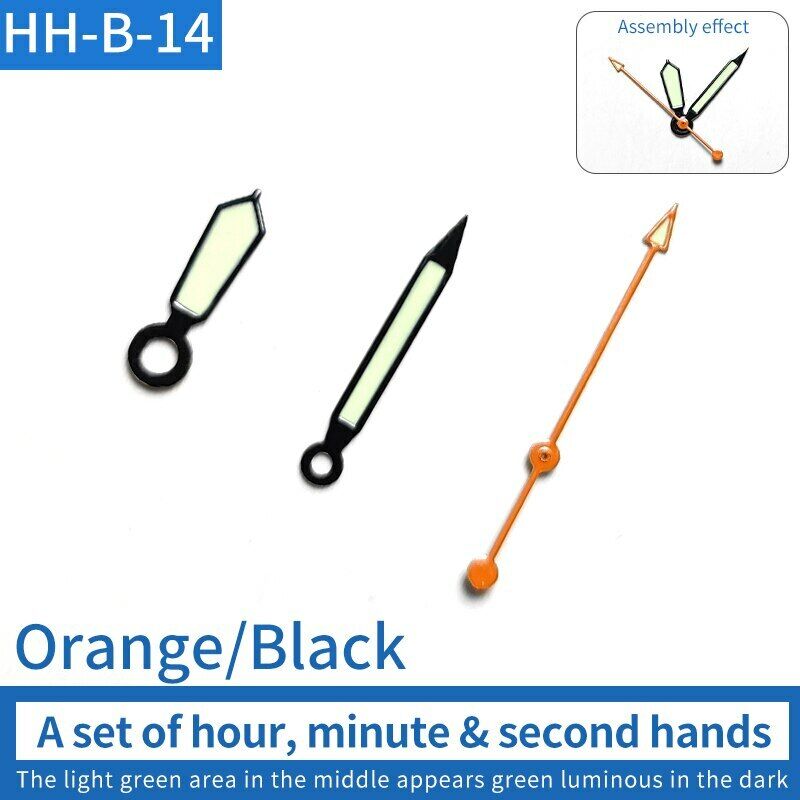 Aiguilles de montre vertes lumineuses pour réparation de montres à mouvement NH35/NH36