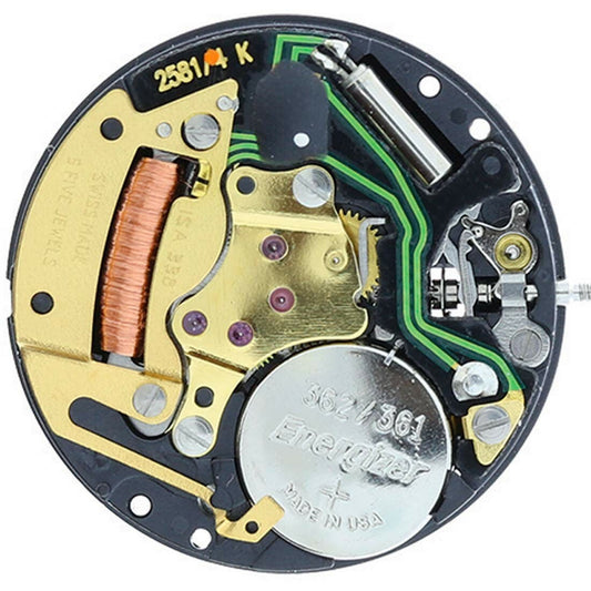 ISA 338 quartz watch movement with 3 hands replacement parts for precise timekeeping.