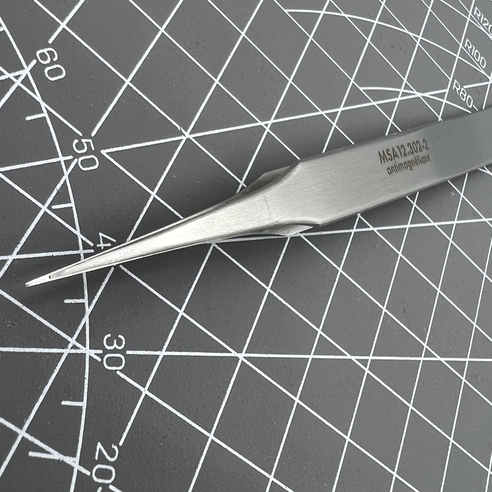 Horotec MSA12.302-2 antimagnetic tweezer for precise watch accessory handling, Swiss Made quality