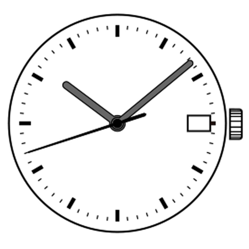 Hattori Epson TMI AL32 AX32 quartz watch movement with date at 3 and 6, Japan made for precise timekeeping.