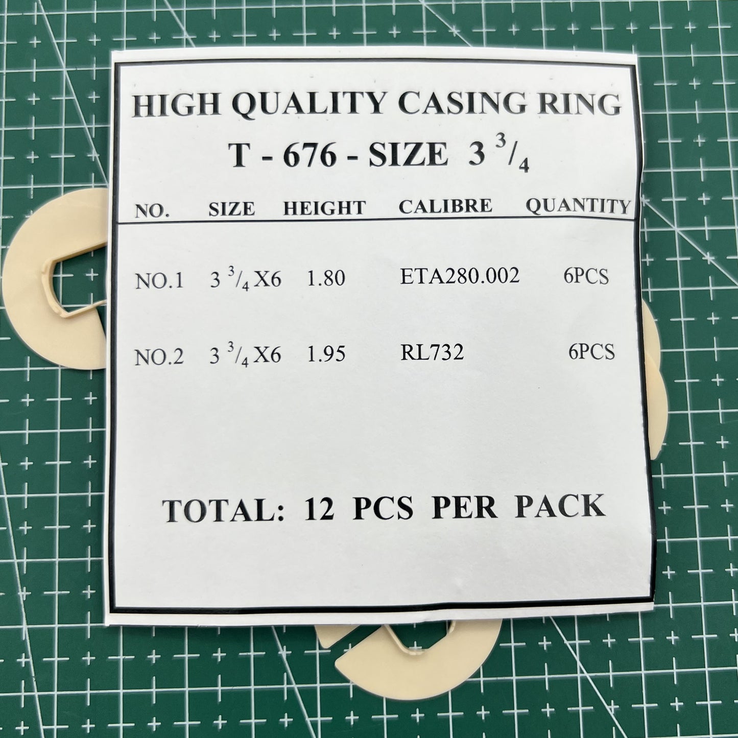 #T-676-SIZE 3.75 12 STÜCK 2 Ligne Größen Uhrwerkgehäuse Abstandshalter Gehäuseringhalter