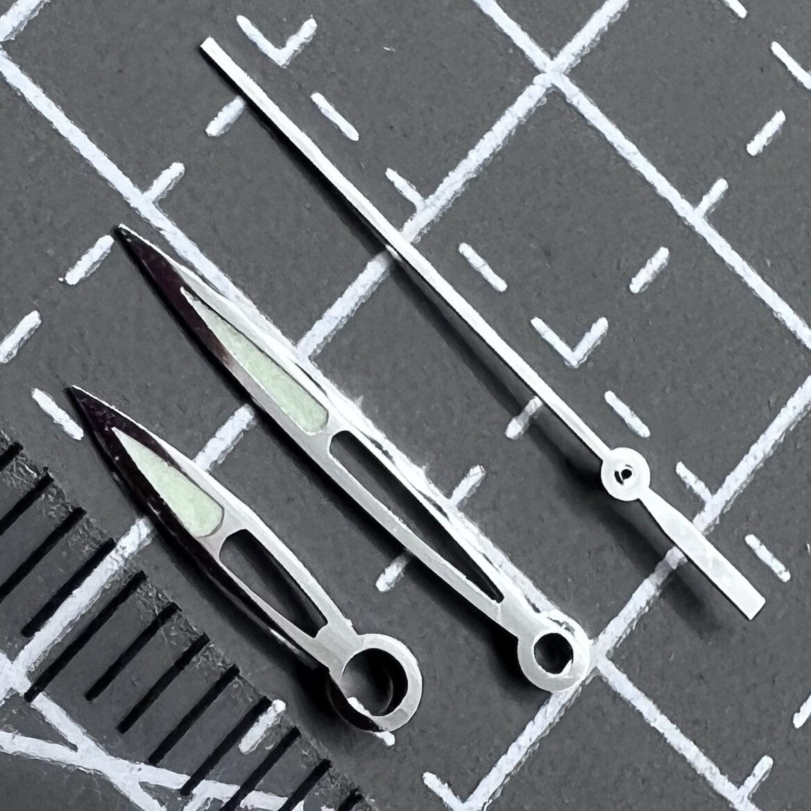 2 Sets/Pack Modified Silver Lume Watch Hands Set for ETA2836 2824 2892A2 #83588