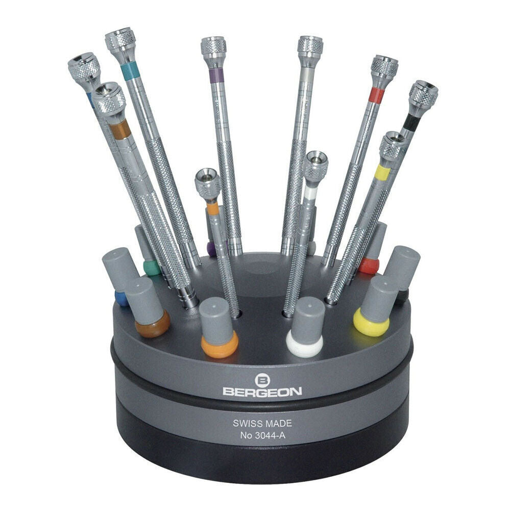 Bergeon 3044-A Rotating Stand With 10 Screwdrivers Brand New Tool