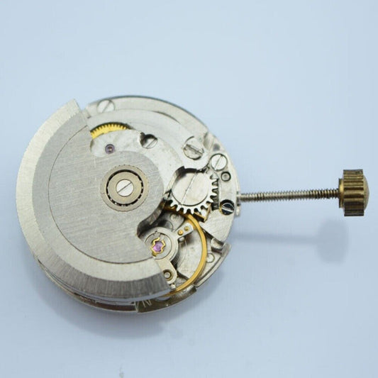 Silver 17.2mm cufflink button with Asian automatic mechanical movement for lady watches.