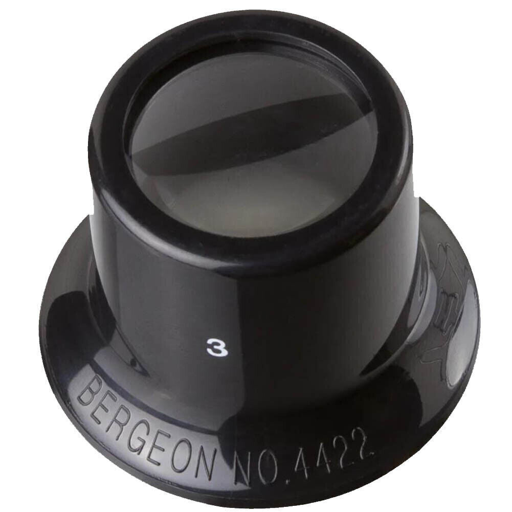 Bergeon 4422-3.5 No. 3.5 = 2.8x Watchmakers Magnification Loup Eyeglass, Black
