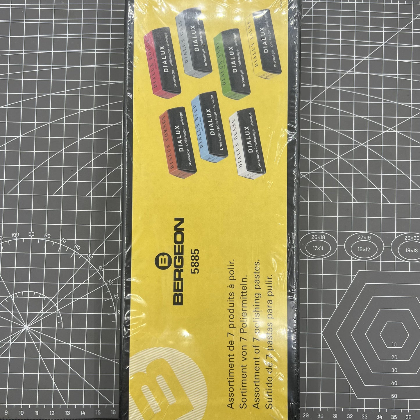 Bergeon 5885 DIALUX Polierset Rouge Brossage mit 7 Polierprodukten