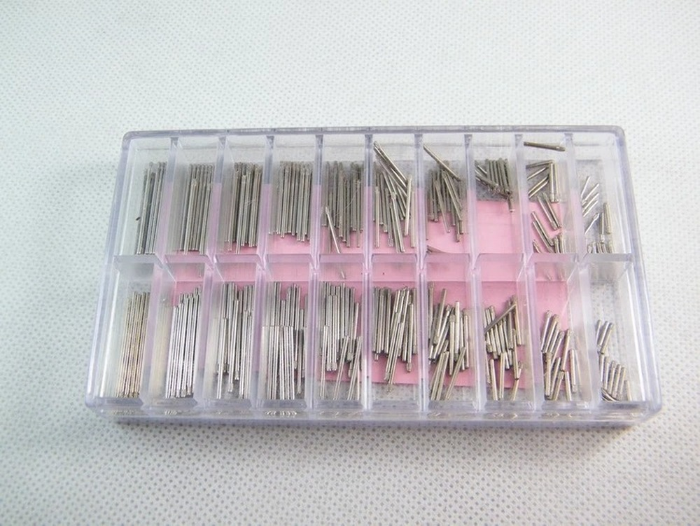 Assortiment de 300 barrettes de friction pour bracelet de montre en acier inoxydable, de 8 à 26 mm