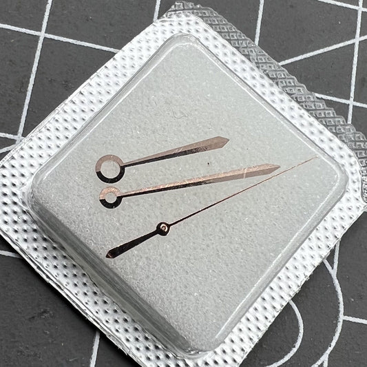 Rose Gold 13.9mm watch hands set, no lume, compatible with Miyota 8200 8205 movement, elegant accessory.