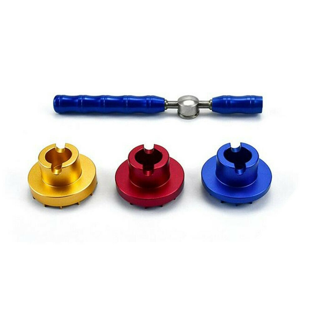 3-Die watch back case opener wrench by Corum, 1.0/0.8/0.7mm teeth for precise watch repair tasks