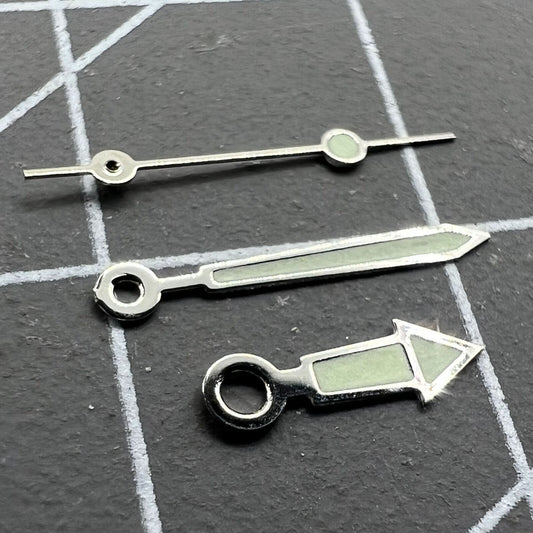 Set of luminous watch hands for Miyota 2035 movement, enhancing visibility in low light - Brand NO.3230.