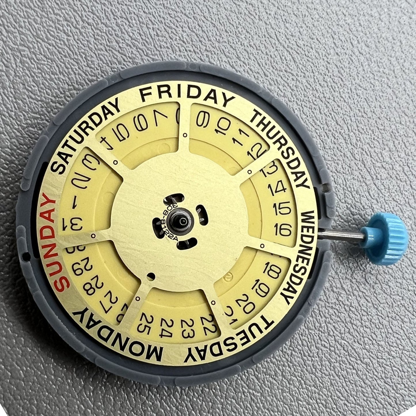 Ultrathin Japan Miyota 6M55 Quartz Watch Movement Yellow Disk 3 Hands