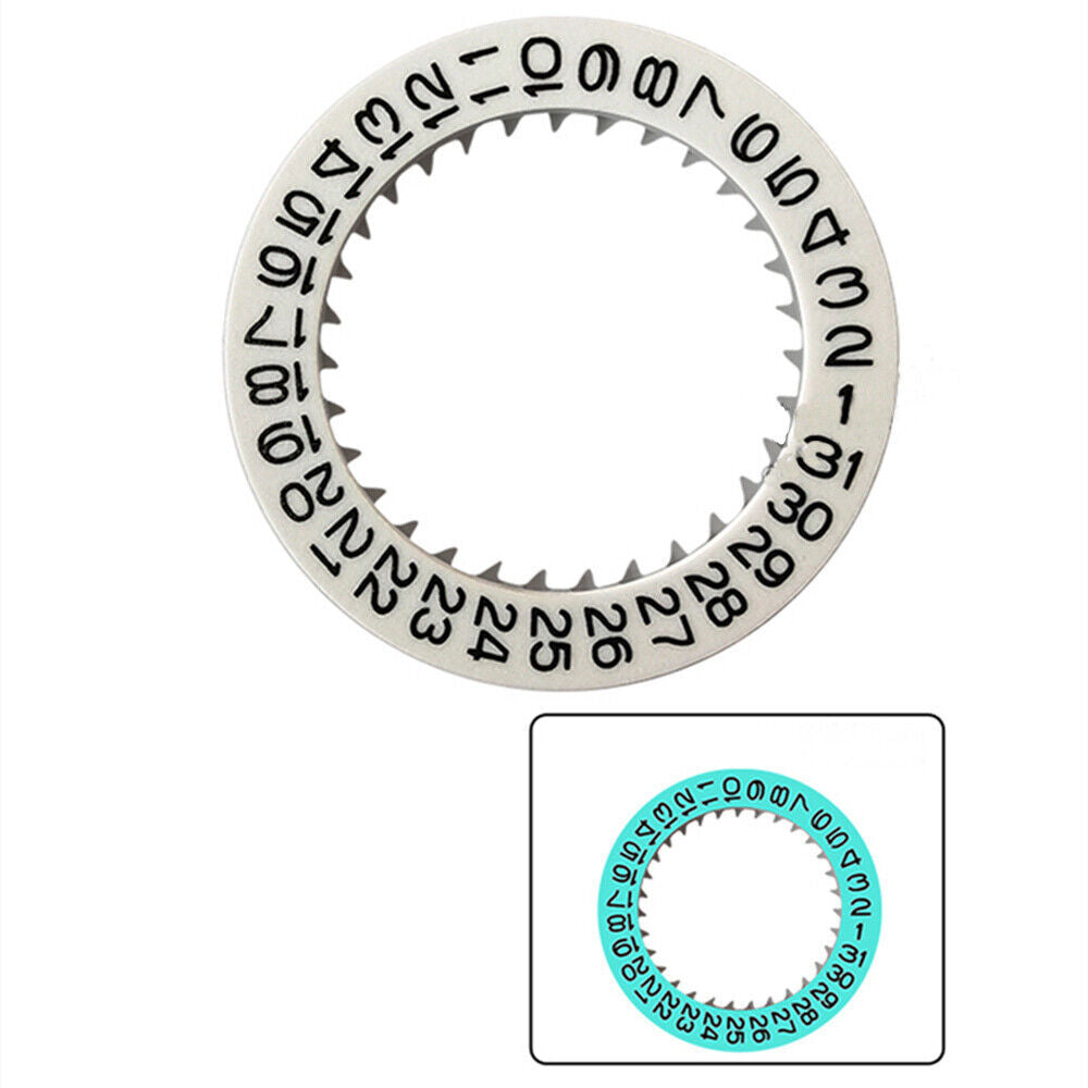 White Background Blue Luminous Numerals Disk Date Wheel for Miyota NH35 NH36