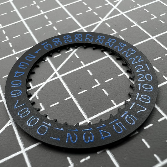 Blue font black date disk wheel for Seiko NH36 NH35 movement with D3 crown at position 3.8
