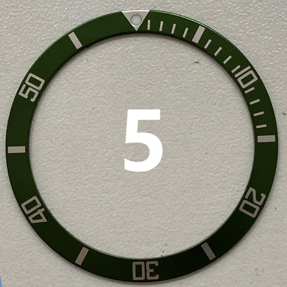 38 mm/31,5 mm mehrfarbige Ziffern-Uhrenlünette aus Aluminium, Uhrenteile