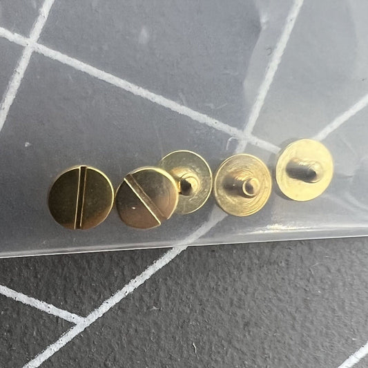 Golden screws for rotor oscillating weight, compatible with Miyota 8200 watch movement, enhancing durability.