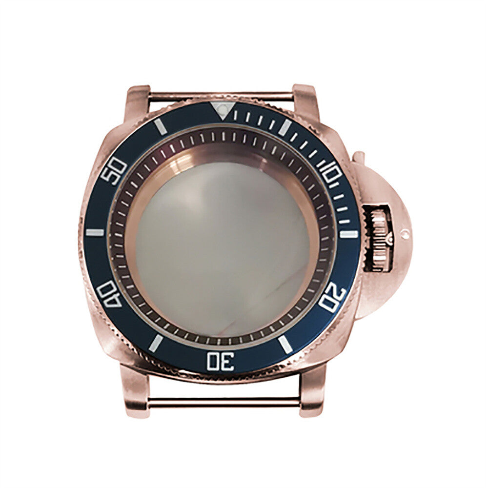 42 mm Mineralspiegel PVD Stahl Roségold Uhrengehäuse für NH35/NH36/4R/7S