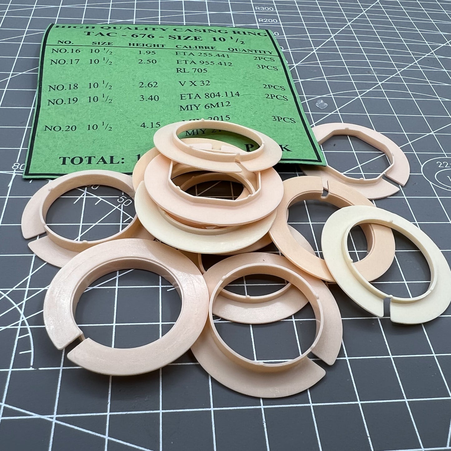 Lot de 12 bagues d'espacement de boîtier de mouvement en plastique pour <tc>ETA</tc>255.441/955.412/804.114