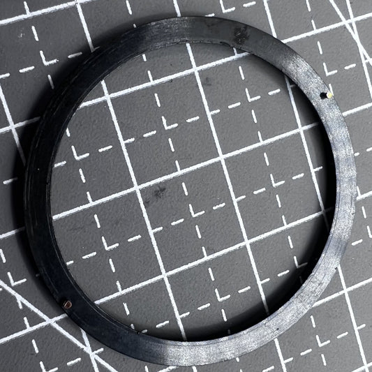 Black metal modified chapter ring, 37x31.5mm, for watch dials, enhancing style and precision.