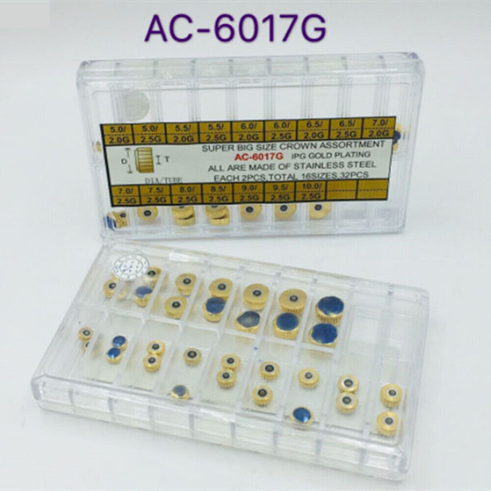 New Super Big Size Watch Crown Assortment S/S Gold/Silver Plated for Watchmaker