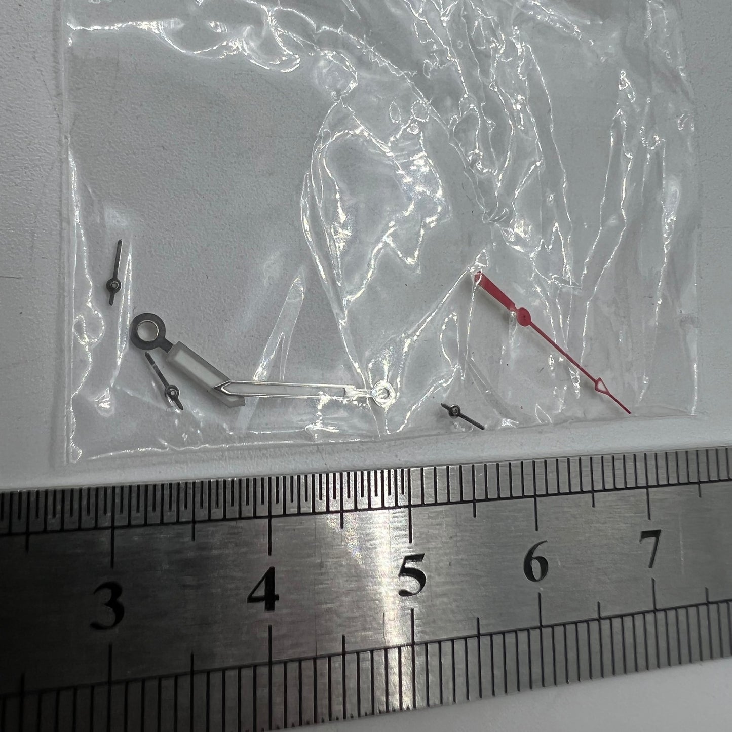 12mm Red Second Hand Silver Trim Watch Hands for Miyota OS10 OS20 OS60 OS80