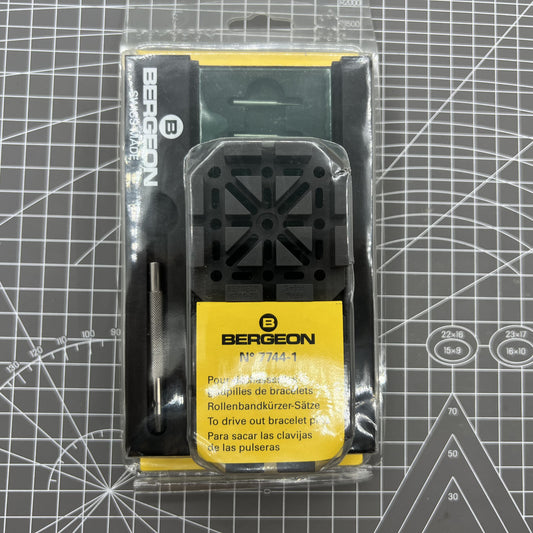 Swiss Made Bergeon 7744 watch pin remover tool for precise bracelet adjustment and repair.