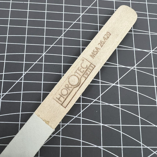 Swiss Horotec MSA26.420 white leather buff stick for watch strap maintenance and cleaning