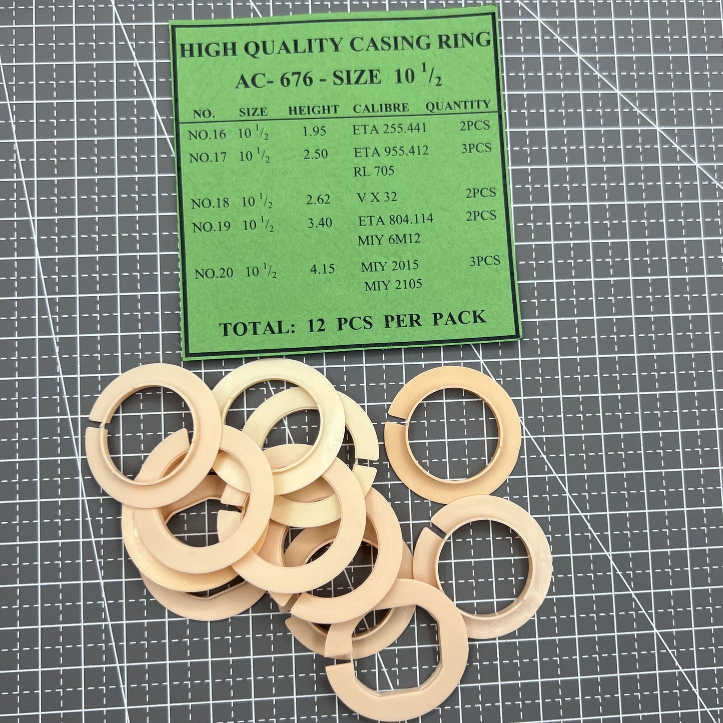 12 STÜCK 5 Ligne Größen Bewegung Fall Abstandshalter Gehäuse Ring Halter #AC-676-10.5