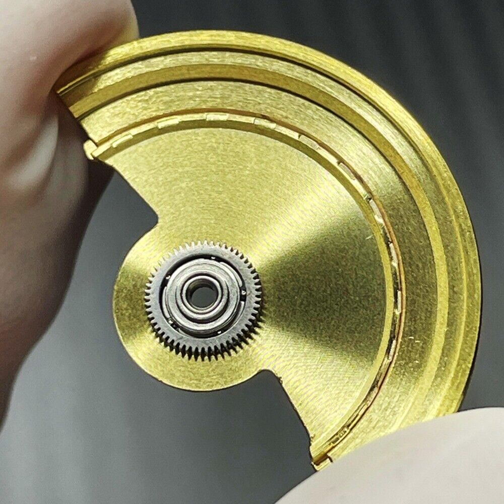 Golden Sea Wave carved rotor oscillating weight for NH35 NH36 watch movement upgrade.