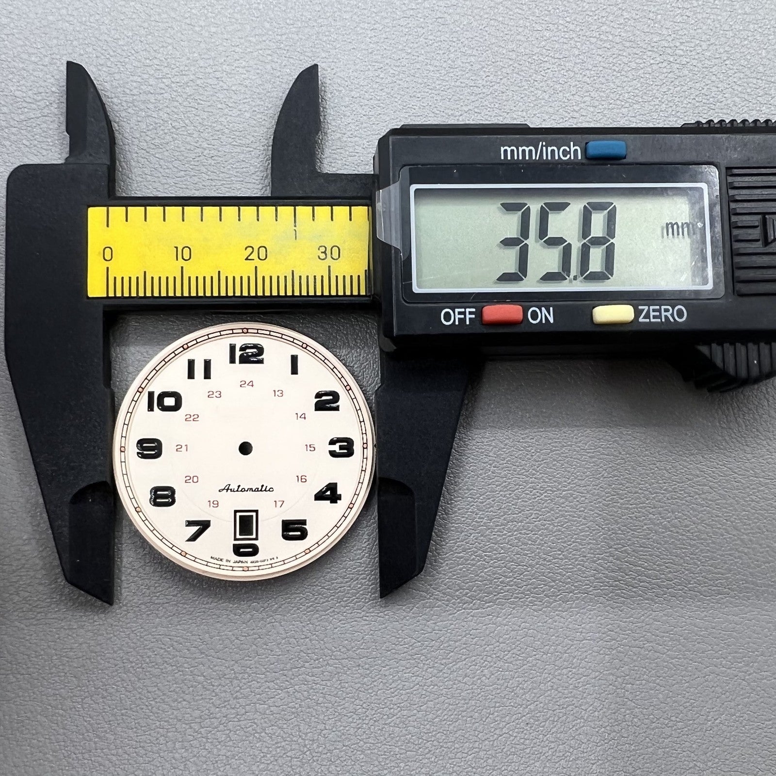 36mm Light Brown Vintage Watch Dial, no lume, designed for NH35 movement in custom watch builds.