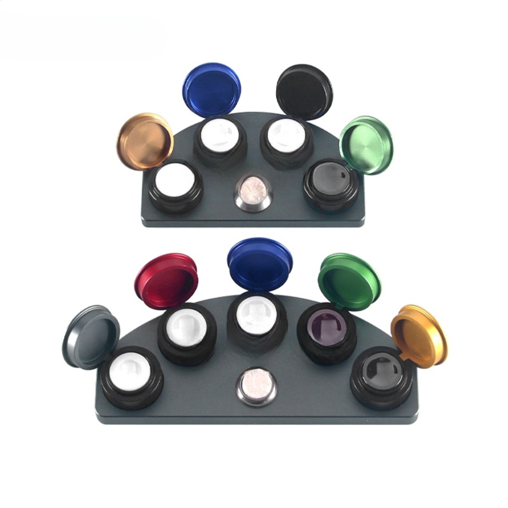 Die-cast alloy Watch Repair 30180 oil cup stand with 4/5 containers for precise watch maintenance.
