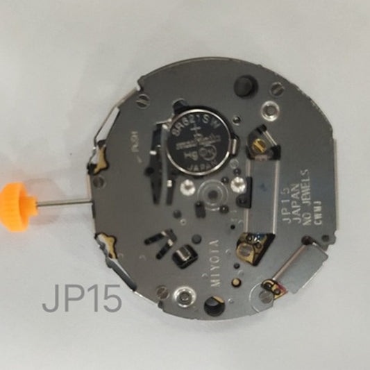 Miyota JP15 Japan Quartz watch movement with date display at 3 o'clock, reliable precision.