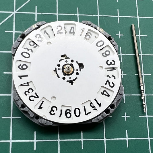 Hattori Epson TMI VJ76 quartz watch movement with date display at 6 and 12, Japan made.