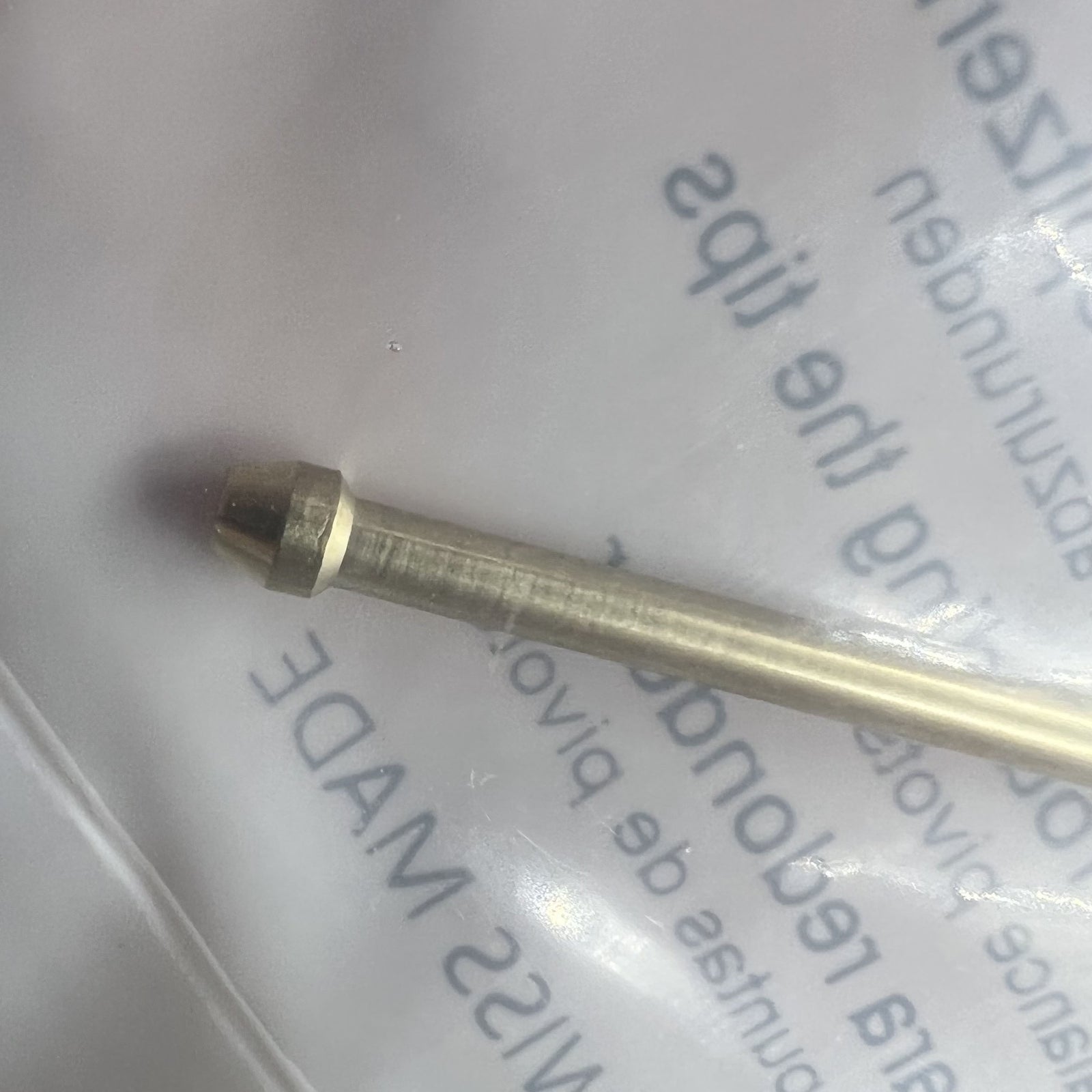 Swiss Made Bergeon 5482 pivot tool for rounding watch balance tips, ensuring precise repairs.