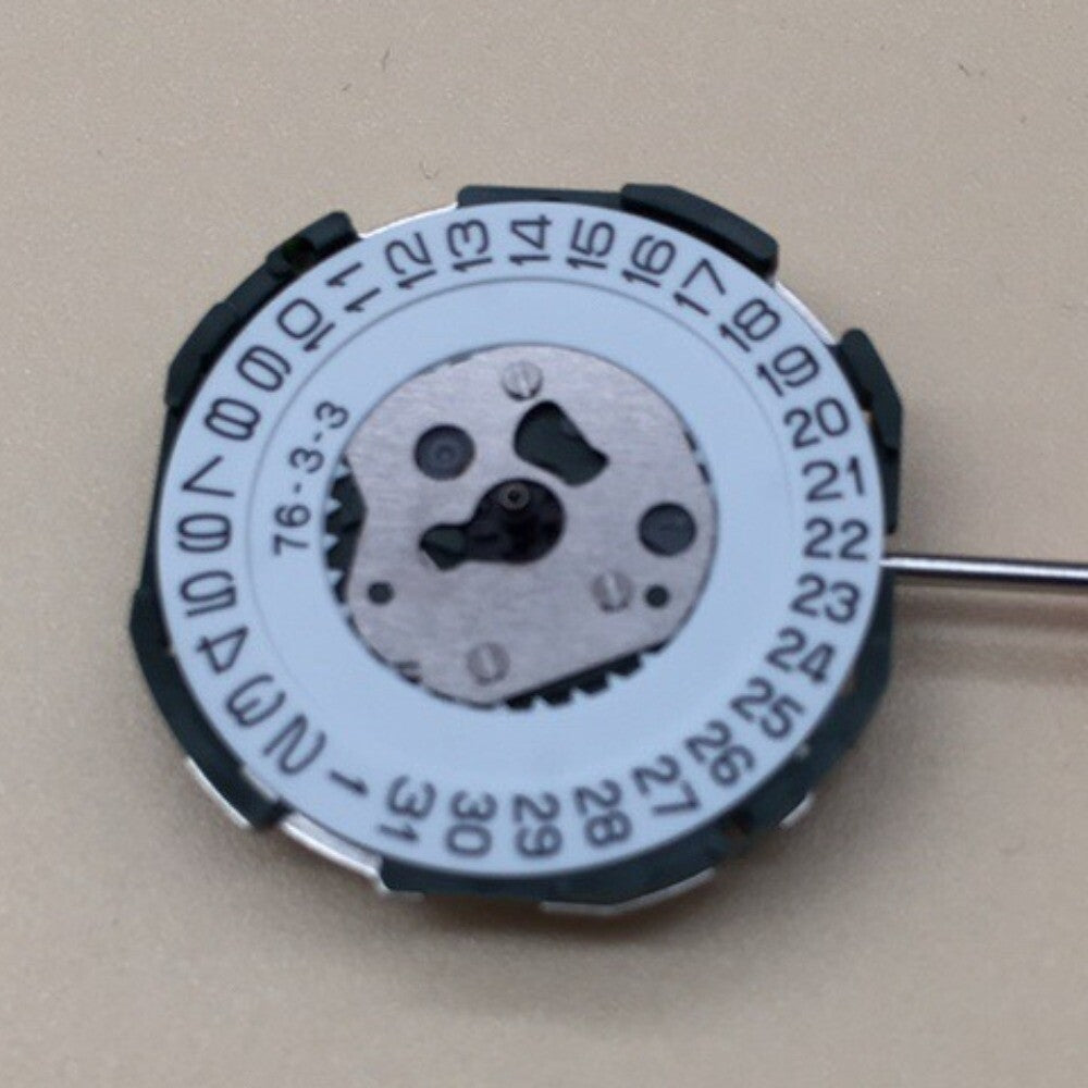 Miyota 2115 quartz watch movement with single calendar date at 3 o'clock, Japan-made precision.