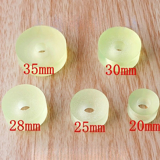Set of 5 yellow watch movement pads 2-3.5cm, durable cushions for precise watch repair tasks
