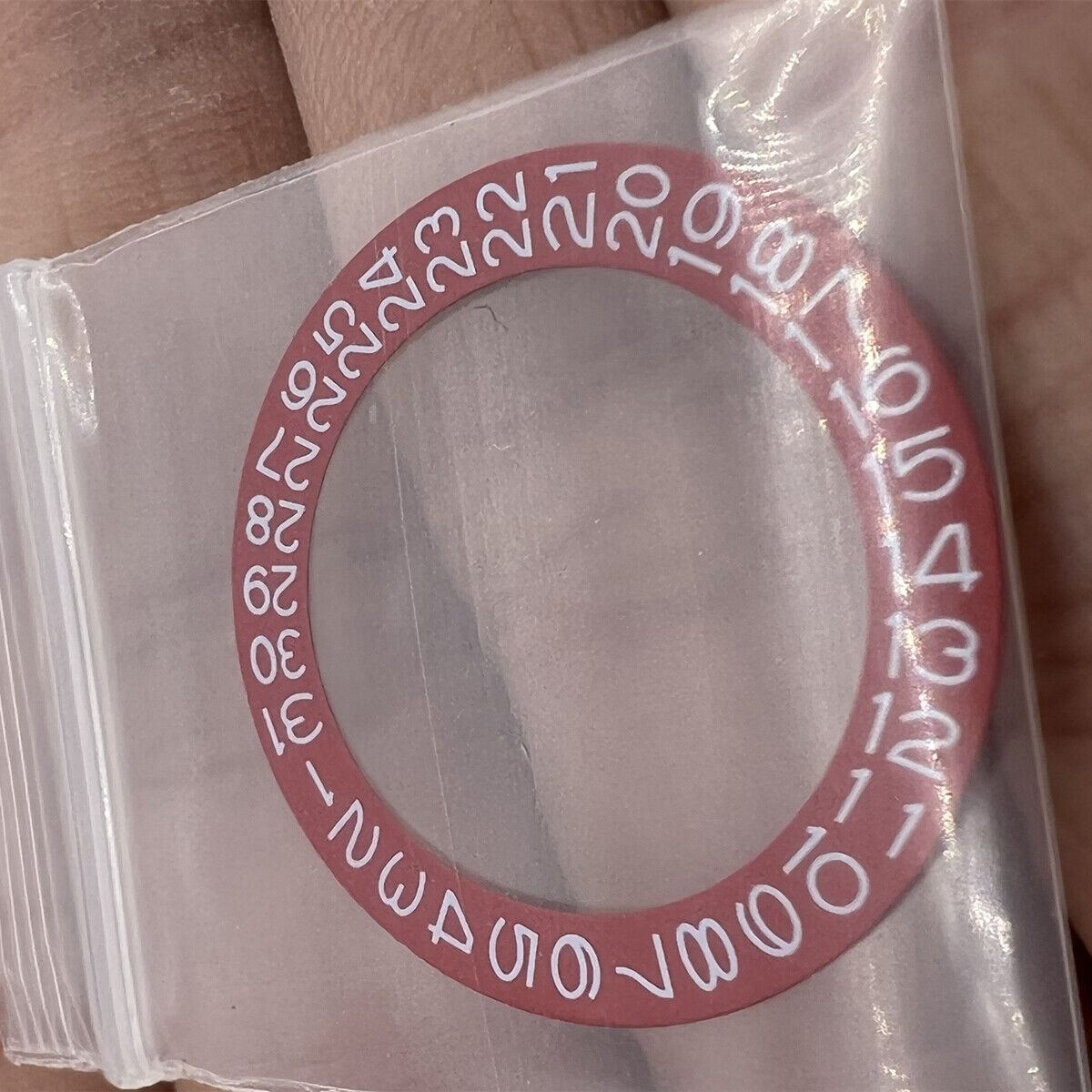 Red background white font date wheel for Miyota NH35 NH36 watch movement accessories.