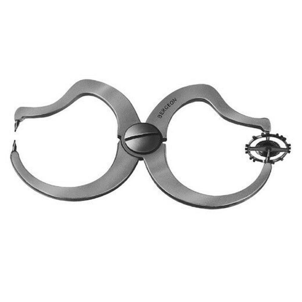 Bergeon 4000 truing tool calipers for precise Swiss watch escapement balance adjustment.