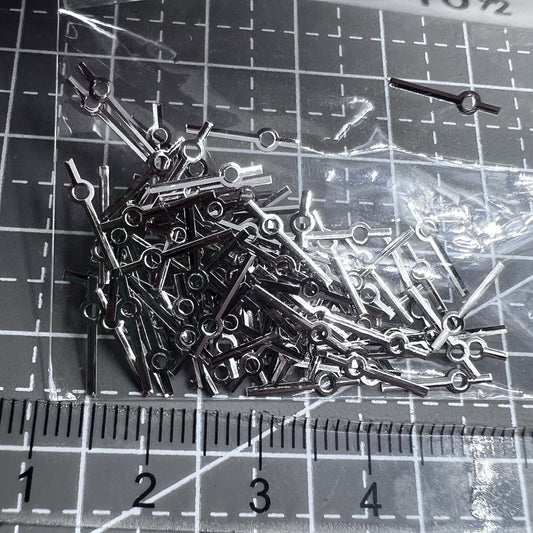 100 Sätze silberne 10,5mm Sekundenzähler Uhrenzeiger für Miyota 2035 Quarzwerke