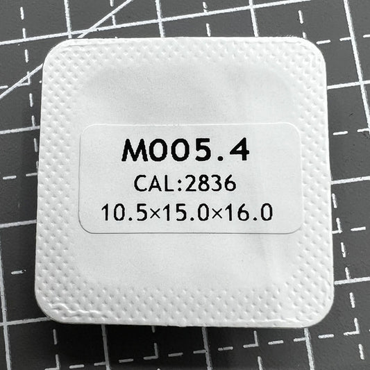 Silver-trimmed black painted watch hands set, 16mm, for ETA2836 movement by M005.4 brand