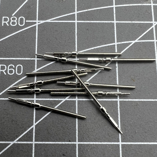 Watch winding stem for Shanghai 7120 movement, compatible replacement part by Generic brand.