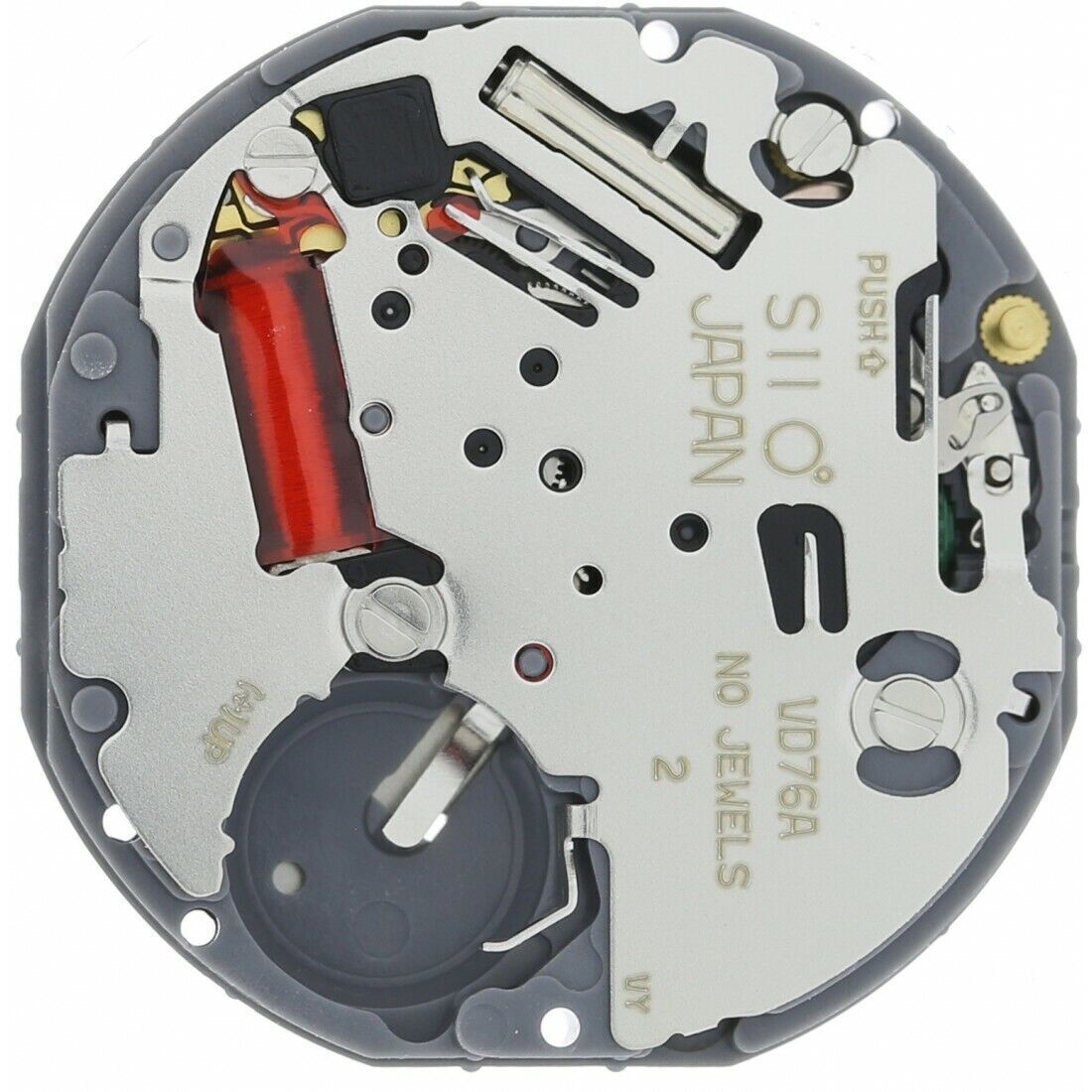 Hattori Epson VD76A quartz watch movement, precision Japan-made mechanism for accurate timekeeping.
