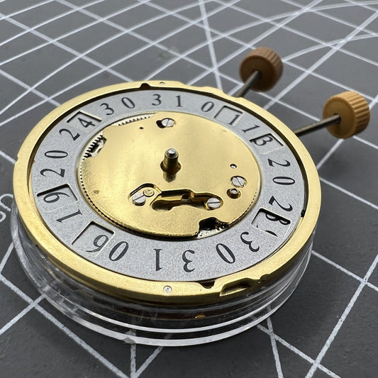 Ronda 6202.B quartz watch movement with 2 hands and double stems, ideal for vintage watch repair.