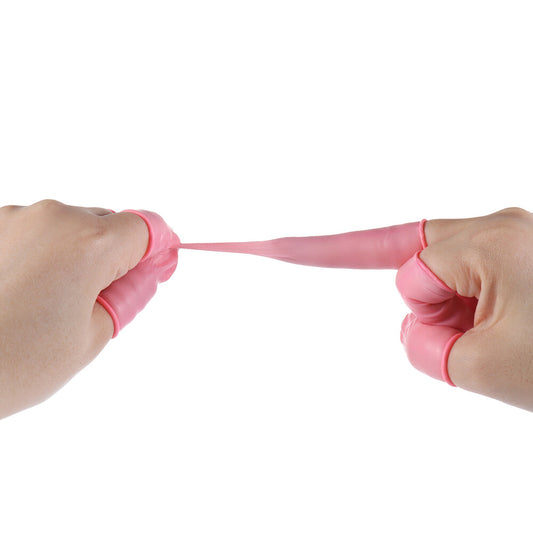 Anti-static natural rubber finger cots set for watch repair, latex material, protects fingers during delicate tasks.