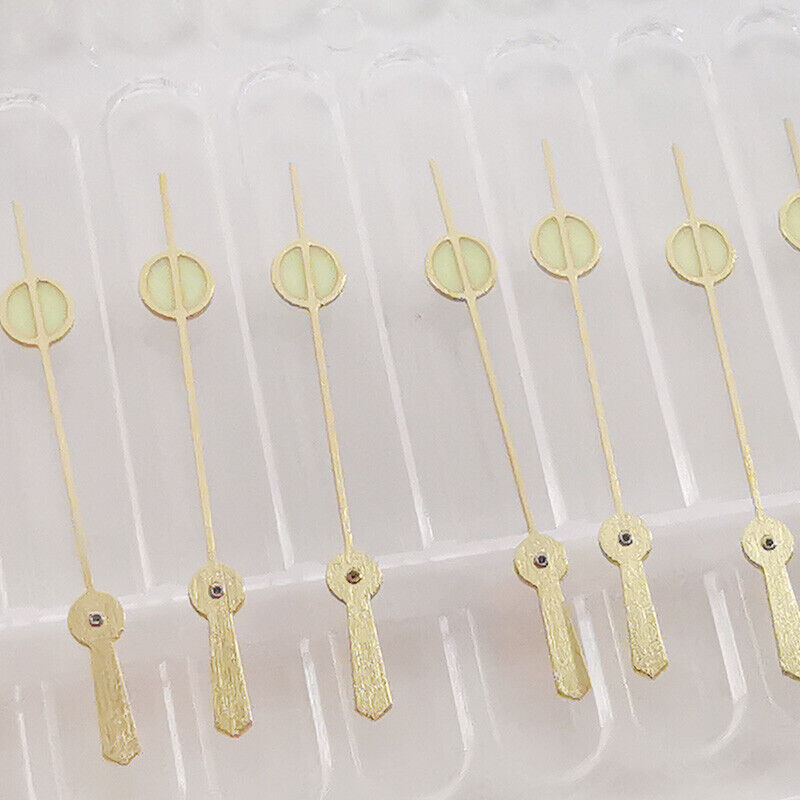 Green luminous watch hands set compatible with SKX, SBBN, NH35, NH36 movements for improved visibility and style.